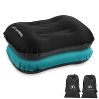 Flintronic TPU nafukovací kempingový vankúš, vodoodolný – modrý/čierny – 2 ks 2