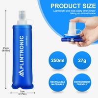 flintronic TPU összecsukható sportpalack 2db 250ml kék BPA-mentes kerékpár túra futás 2
