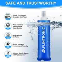 flintronic TPU összecsukható sportpalack 2db 250ml kék BPA-mentes kerékpár túra futás 3