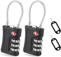 Flintronic TSA Utazási Biztonsági Zár 3 Számjegyű Kombinációs Lakat Bőrönd Táska Szekrény - Black-2 Pieces 8