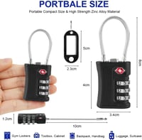 Flintronic TSA Utazási Biztonsági Zár 3 Számjegyű Kombinációs Lakat Bőrönd Táska Szekrény - Black-2 Pieces 2