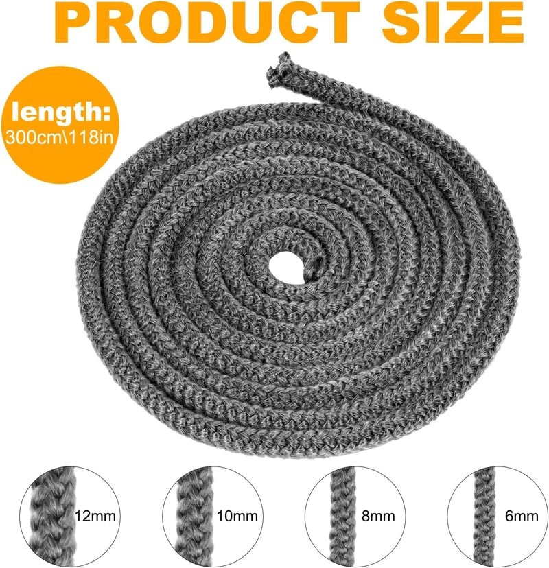 Flintronic Tűzálló Üvegszálas Tömítőzsinór - 8mm x 3m, Szürke, 600°C Hőálló Kályha Tömítés Kandallóhoz, Sütőhöz

AI: I've created a Hungaria