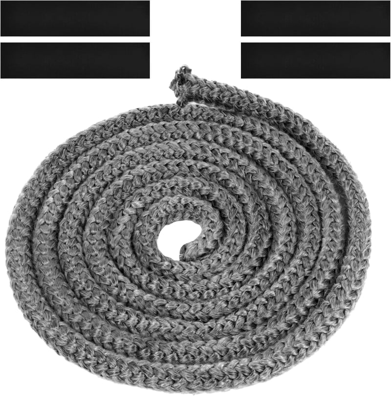 Flintronic Tűzhely Tömítőzsinór - 10mm Vastag, 3m Hosszú, Hőálló Üvegszálas Kandalló Tömítés 600°C-ig Kályhákhoz, Füstölőkhöz