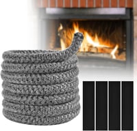 Flintronic Tűzhely Tömítőzsinór - 10mm Vastag, 3m Hosszú, Hőálló Üvegszálas Kandalló Tömítés 600°C-ig Kályhákhoz, Füstölőkhöz 8