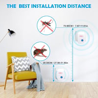 flintronic Ultrahangos Rovarriasztó Szett 3db - Elektromos Rovarcsapda Szúnyogok, Legyek Ellen - Beltéri és Kerti Használatra, 800-1200 m² H 6