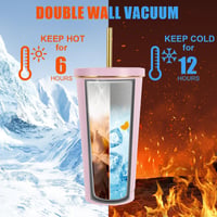 flintronic Vákuum Izolált Rozsdamentes Pohár 500ml Szívószállal és Fedővel 4