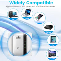 flintronic WiFi zosilňovač signálu 300 Mbit/s 2,4 GHz, WLAN opakovač s ethernetovým portom, režim AP, WiFi zosilňovač s dlhým dosahom pre všetky zariadenia 4