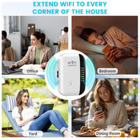 flintronic WiFi zosilňovač signálu 300 Mbit/s 2,4 GHz, WLAN opakovač s ethernetovým portom, režim AP, WiFi zosilňovač s dlhým dosahom pre všetky zariadenia 6