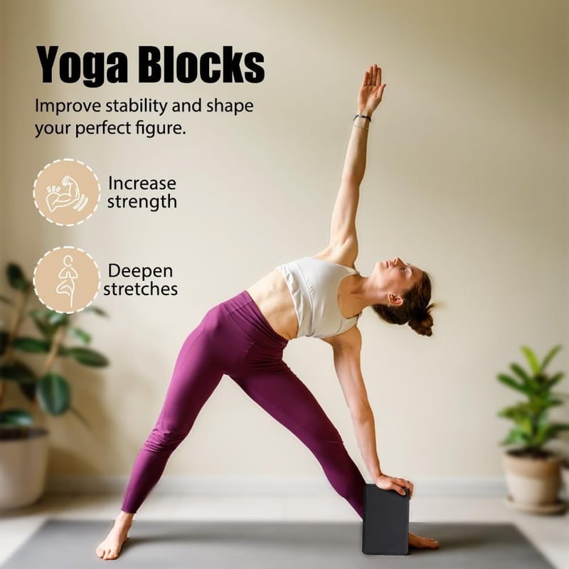 flintronic Yoga Blokk 2 db EVA Hab Pilates Meditáció Magas Sűrűségű - 2pcs-(purple+blue)
