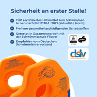 Detská plavecká vesta Flipper SwimSafe 1400, 11 – 30 kg – Penová pomôcka na výučbu plávania s nastaviteľnými popruhmi a sedadlom 5
