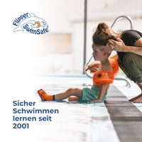 Șosete de înot Flipper SwimSafe cu talpă antiderapantă, albastru-portocaliu, pentru copii și bebeluși, pentru piscină, fabricate în Germania 5