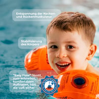 Plavecké rukávy Flipper SwimSafe pre bábätká a malé deti, nerozbitná plavecká pomôcka s penovým jadrom z PE, s hračkou delfína, oranžové 5