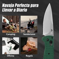 FLISSA összecsukható zseb kés 190 mm AUS-8 acél zöld EDC kemping túrázás utazás 7