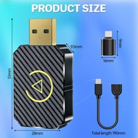 FLITI Wireless CarPlay Adapter USB-C, Plug and Play ezüst dongle 2