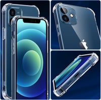 FLLAO 4 v 1 puzdro pre iPhone 12, priehľadné, 2x tvrdené sklo a kryt na fotoaparát, nárazuvzdorný TPU rám so vzduchovými vankúšikmi, 6,1 palca 7