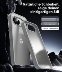 Husă FLLAO Mată pentru Google Pixel 10a cu 2 folii din sticlă securizată, protecție cameră, spate din policarbonat rezistent la șocuri conform standardelor militare, ramă TPU, gri 5