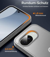 Husă FLLAO Mată pentru Google Pixel 10a cu 2 folii din sticlă securizată, protecție cameră, spate din policarbonat rezistent la șocuri conform standardelor militare, ramă TPU, gri 3