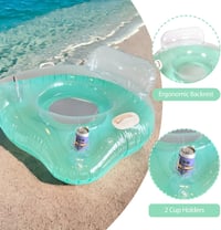Saltea gonflabilă pentru înot Float Joy pentru adulți, cu 2 suporturi pentru pahare, insulă plutitoare pentru piscină, jucărie acvatică 3