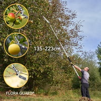 FLORA GUARD 1,3-2,2m Teleszkópos Ágvágó Fűrész SK5 Fogzással Gyümölcsszedéshez 6