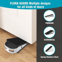 FLORA GUARD Ajtóütköző Gumi Ék 2 Darabos Készlet - Karcolásmentes Csúszásgátló Ajtóstopperek Rozsdamentes Acél Tartóval 6