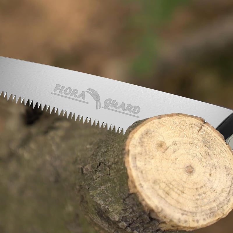FLORA GUARD Összecsukható Fűrész Zárófunkcióval, 25 cm SK5 Acél Penge, Kézi Metszőfűrész Kerthez és Szabadtérhez