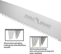 FLORA GUARD Összecsukható Fűrész Zárófunkcióval, 25 cm SK5 Acél Penge, Kézi Metszőfűrész Kerthez és Szabadtérhez 4