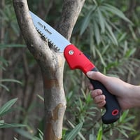 FLORA GUARD Összecsukható Kézi Fűrész 195mm SK5 Pengével, Metszőfűrész TPR Puha Fogantyúval és Biztonsági Zárral Kertészkedéshez 6