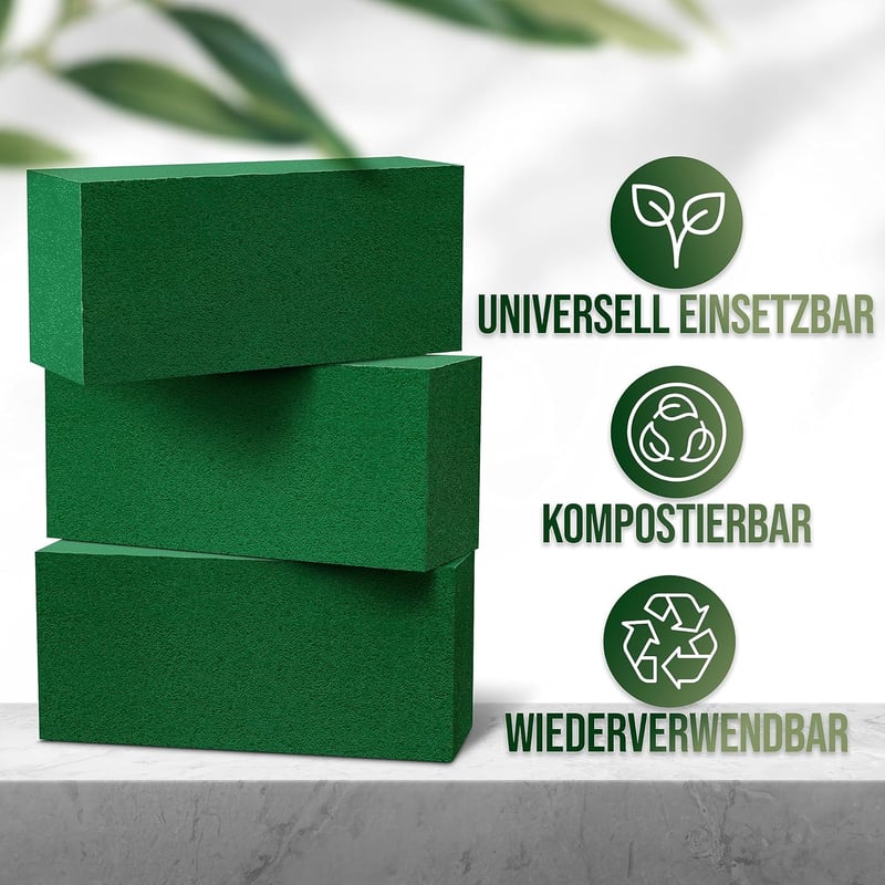 Floraly 3x Virághabszivacsok Prémium Virághabok Németországi Gyártás 22x11x8cm Virágdekoráció