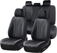 FLORICH Autó Üléshuzat Szett 5 Részes PU Bőr Vízálló Univerzális - Whole set, black 1