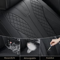FLORICH Autó Üléshuzat Szett 5 Részes PU Bőr Vízálló Univerzális - Whole set, black 9