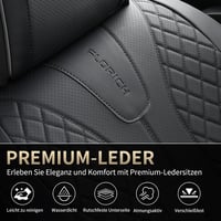 FLORICH Autó Üléshuzat Szett 5 Részes PU Bőr Vízálló Univerzális - Whole set, black 8