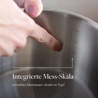 Nerezový hrniec Florina Oliver so sklenenou pokrievkou, 22 cm, 4,8 l, vhodný na indukčné, plynové, elektrické a keramické varné dosky, s vnútornou odmernou stupnicou, vhodný do umývačky riadu 6