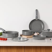 Florosa Kerámia Edénykészlet 9 Részes Szürke Tapadásmentes Bevonattal Levehető Nyéllel Indukciós Főzőlaphoz Kemencébe Tehető 2