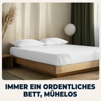 Flowen 160x200 cm fehér mikroszálas gumis lepedő, légáteresztő, hipoallergén, 30 cm zsebmélység 7
