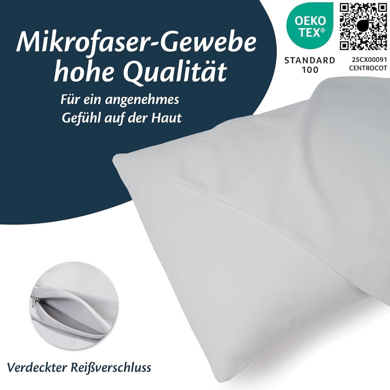 Flowen 2 db mikroszálas oldalsó alvó párnahuzat 40x145 cm, hipoallergén, poratkamentes