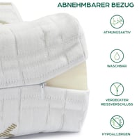 Ortopedický vankúš Flowen z pamäťovej peny medzi kolená a pod nohy pre spiacich na boku, s bambusovým poťahom, antialergický, odolný voči roztočom, proti bolestiam krížov a chrbta 5