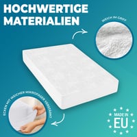 Flowen Nepremokavý chránič matraca 60x120 cm Biely bavlnený poťah na matrac Priedušný Antialergický Proti roztočom Podložka pri inkontinencii Prateľný na posteľ 2