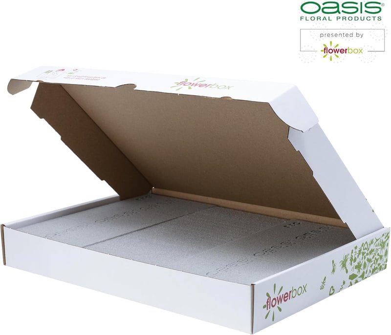 Flowerbox 3db Eredeti Oasis SEC Száraz Virághabszivacs Szárított Virágokhoz - 23x11x3,6cm Esküvő Születésnap Dekoráció