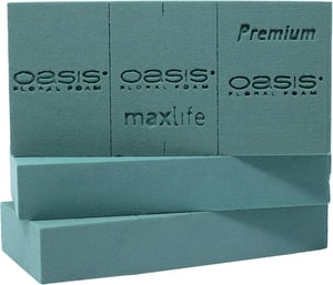 Flowerbox 3x Original Oasis® Premium spužve za cvijeće s MaxLife impregnacijom - 23x11x3,6cm