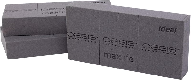 Flowerbox Oasis Black Ideal Maxlife Virághabszivacs 3db - 23x11x7,5cm Fekete Nedves Hab Friss Virágokhoz Esküvő Születésnap