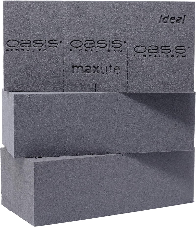 Flowerbox Oasis Black Ideal Maxlife Virághabszivacs 3db - 23x11x7,5cm Fekete Nedves Hab Friss Virágokhoz Esküvő Születésnap