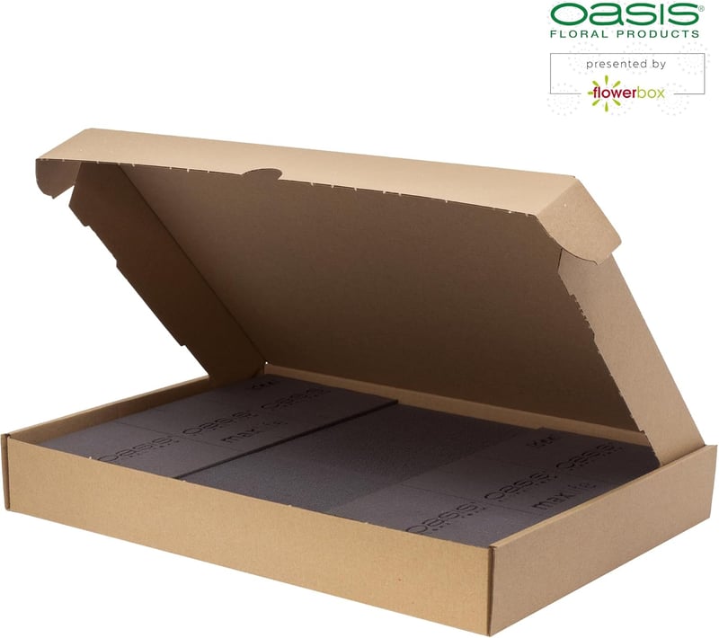 Flowerbox Oasis Black Ideal Maxlife Virághabszivacs 3db - 23x11x7,5cm Fekete Nedves Hab Friss Virágokhoz Esküvő Születésnap