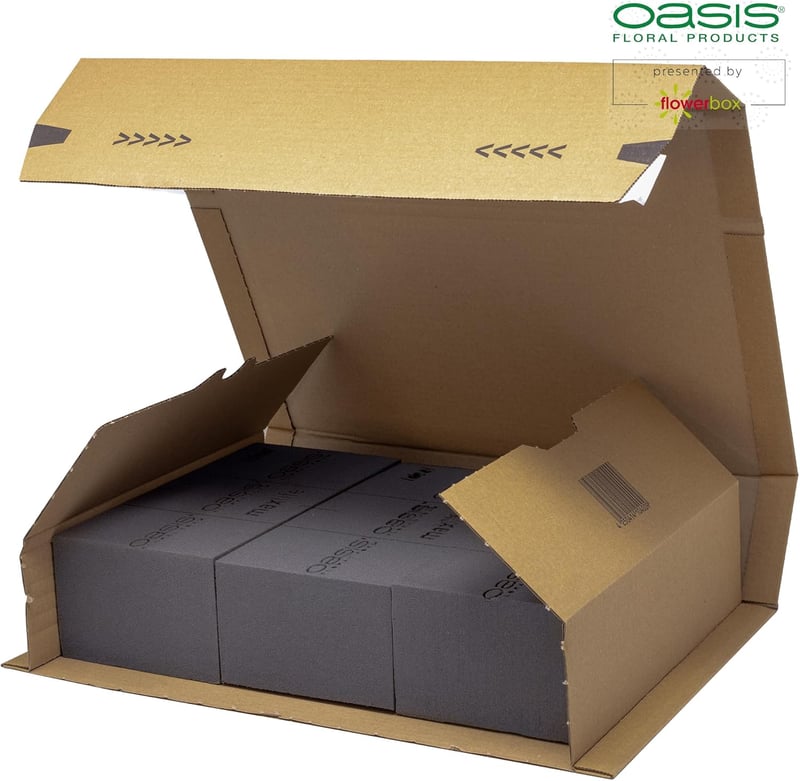 Flowerbox Oasis Black Ideal Maxlife Virághabszivacs 3db - 23x11x7,5cm Fekete Nedves Hab Friss Virágokhoz Esküvő Születésnap