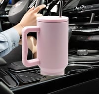FloweryOcean 1200 ml Termobögre Fogantyúval és Szívószállal - Dupla Falú Rozsdamentes Acél Hőszigetelt Utazóbögre Meleg és Hideg Italokhoz,  7