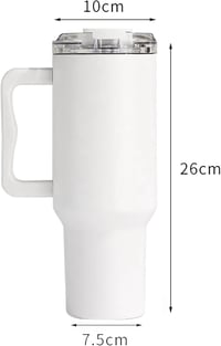 FloweryOcean 1200 ml Termosz Bögre Fogantyúval és Szívószállal - 100% Szivárgásmentes Dupla Falú Vákuumszigetelt Rozsdamentes Acél Pohár Mel 5