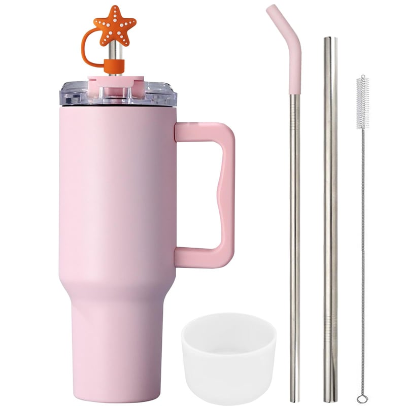 Termoska s rúčkou a slamkou FloweryOcean 1200 ml - 100% nepriepustná, dvojstenná vákuovo izolovaná nerezová oceľová fľaša Mel