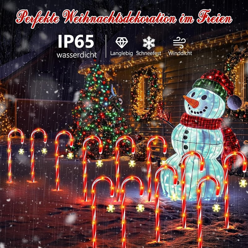 FLSEPAMB 12 LED Cukorka Lámpa Karácsonyi Dekoráció Távirányítóval IP65