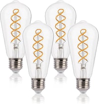 FLSNT Edison E27 LED izzó retro spirál filament 4W meleg fehér 4db 1