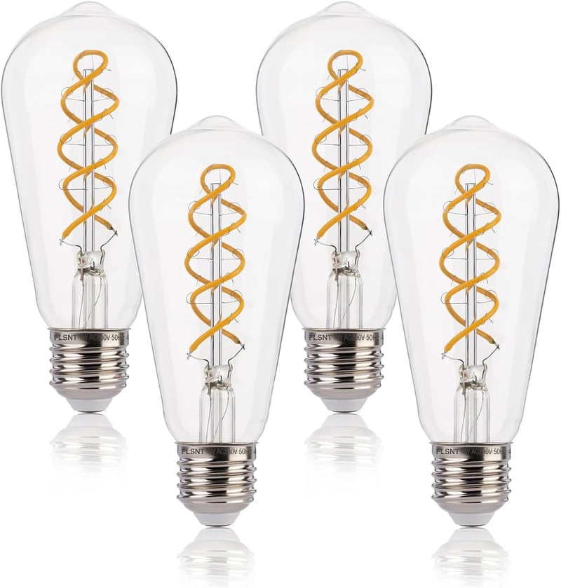 FLSNT Edison E27 LED izzó retro spirál filament 4W meleg fehér 4db