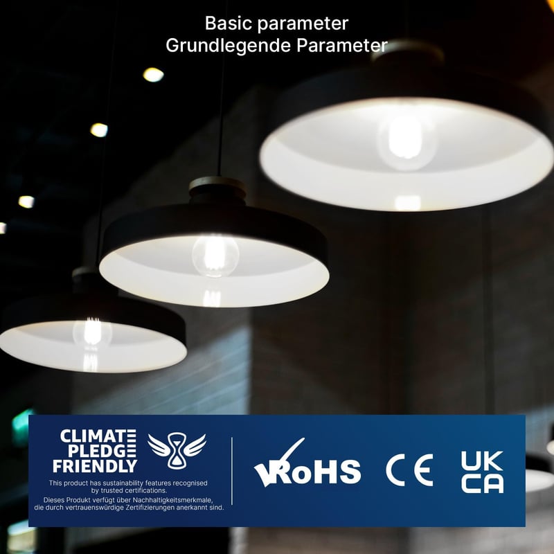 FLSNT LED Edison E27 izzó 18W 3452 lumen nappali fény 5000K 2db
